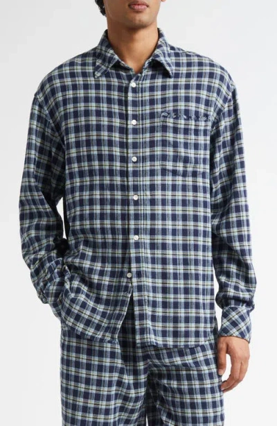 The Elder Statesman Dune Plaid Beach Button-up Shirt In Blue