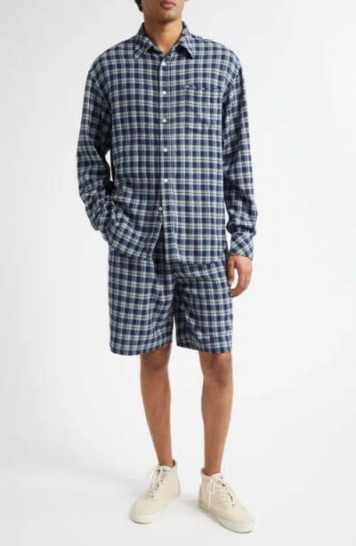 The Elder Statesman Dune Plaid Beach Button-up Shirt In Blue