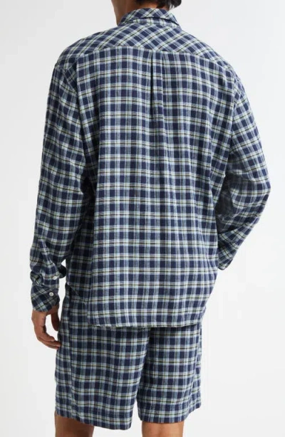 The Elder Statesman Dune Plaid Beach Button-up Shirt In Blue