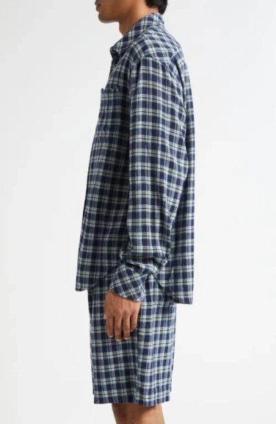 The Elder Statesman Dune Plaid Beach Button-up Shirt In Blue