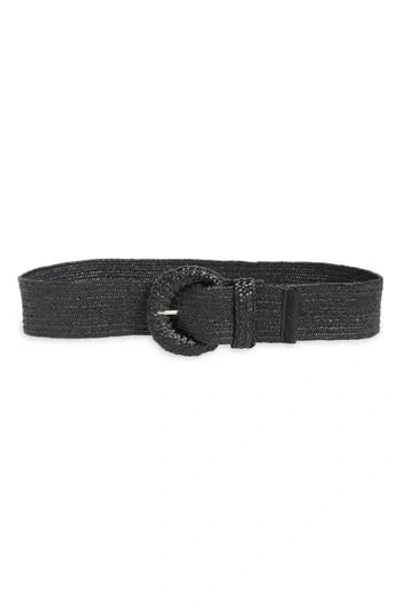 Vince Camuto Stretch Straw Wrapped Buckle Belt