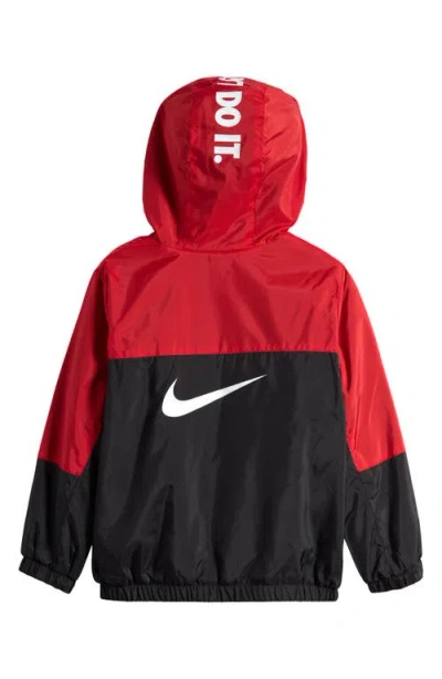 Nike Kids' Just Do It Fleece Lined Windrunner Jacket In Red