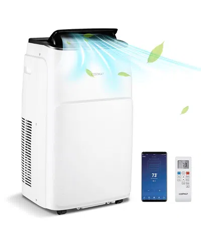 Costway 13,000 Btu Portable Air Conditioner With Cool, Fan, Heat & Dehumidifier In White