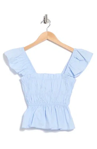 Elodie Shirred Peplum Top