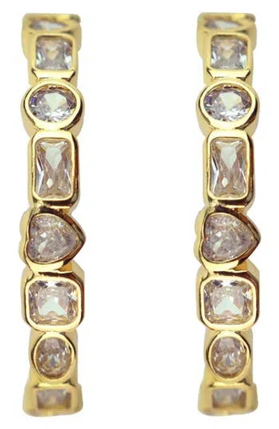 Panacea Crystal Mixed Shaped Hoop Earrings
