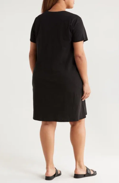 Eileen Fisher Organic Cotton T-shirt Dress In Black