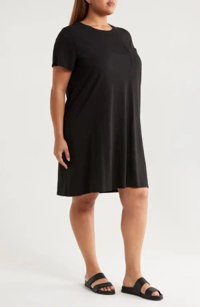 Eileen Fisher Organic Cotton T-shirt Dress In Black