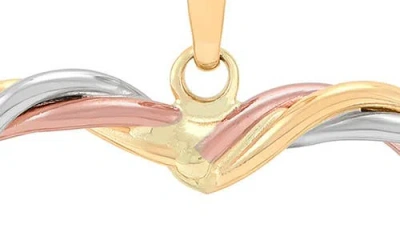 Frankie & Zoe Tri-tone 14k Gold Twisted Heart Pendant Necklace
