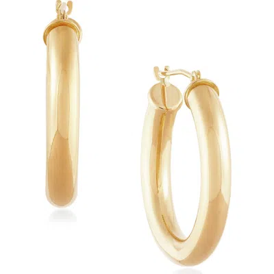 Frankie & Zoe 14k Yellow Gold Tube Hoop Earrings