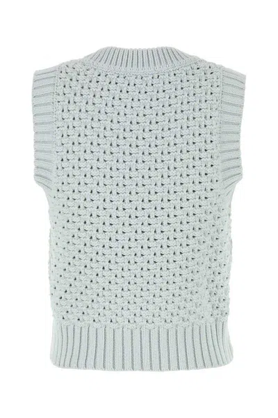 Ganni Textured Organic Cotton Blend Sweater Vest