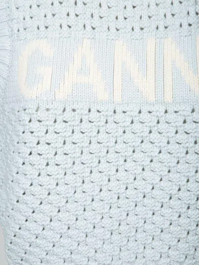 Ganni Textured Organic Cotton Blend Sweater Vest