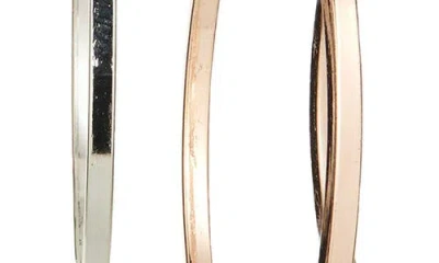 Tasha Set Of 6 Tri-tone Ball Stud & Hoop Earrings