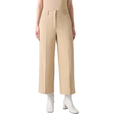Akris Punto Chiara Wide Leg Crop Cotton Gabardine Pants