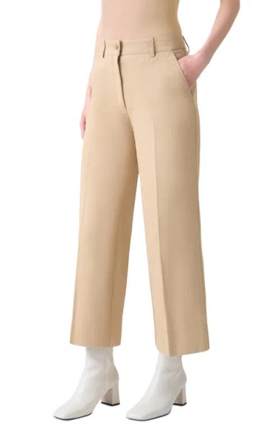Akris Punto Chiara Wide Leg Crop Cotton Gabardine Pants