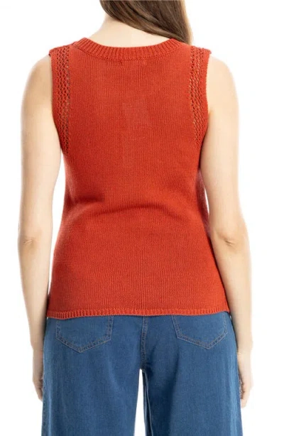 Max Studio Pointelle Stitch Crocheted Tank