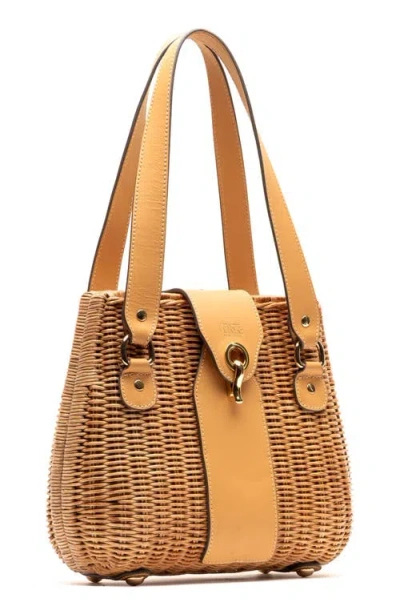 Frances Valentine Gigi Wicker & Leather Basket Bag