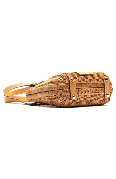 Frances Valentine Gigi Wicker & Leather Basket Bag