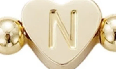 Adornia Initial Heart Charm Beaded Chain Bracelet Set