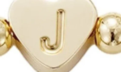 Adornia Initial Heart Charm Beaded Chain Bracelet Set