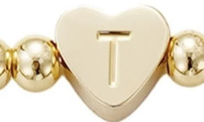 Adornia Initial Heart Charm Beaded Chain Bracelet Set