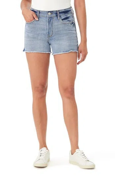 Kensie Rivet Frayed Hem Denim Shorts