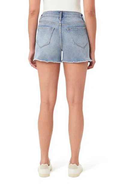 Kensie Rivet Frayed Hem Denim Shorts