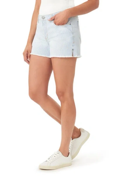 Kensie Rivet Frayed Hem Denim Shorts