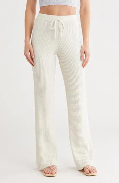 Good American Terry Rib Knit Wide Leg Pants