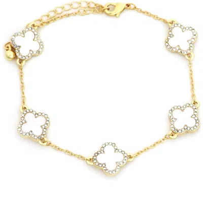 Panacea White Clover Station Chain Bracelet