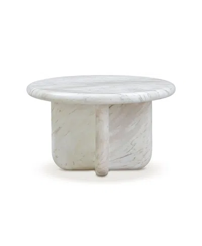 Tov Furniture Juju Marble Indoor-outdoor Coffee Table In White