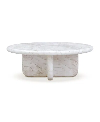 Tov Furniture Juju Marble Indoor-outdoor Coffee Table In White