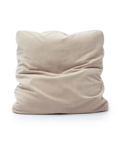 Tov Furniture Tipsy Upcycled Chenille 24 X 24 Inch Square Floppy Pillow In Neutral