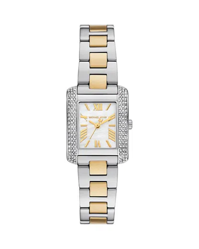 Michael Kors Petite Emery Pavé Two-tone Watch In Multi