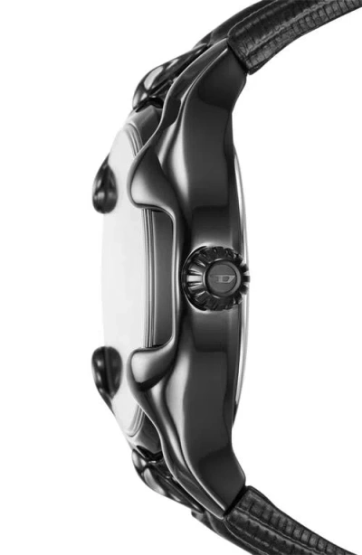 Diesel ® Vert Leather Strap Watch, 44mm