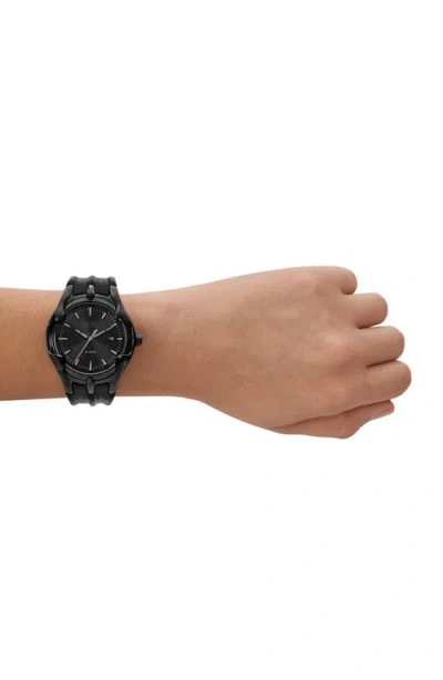 Diesel ® Vert Leather Strap Watch, 44mm