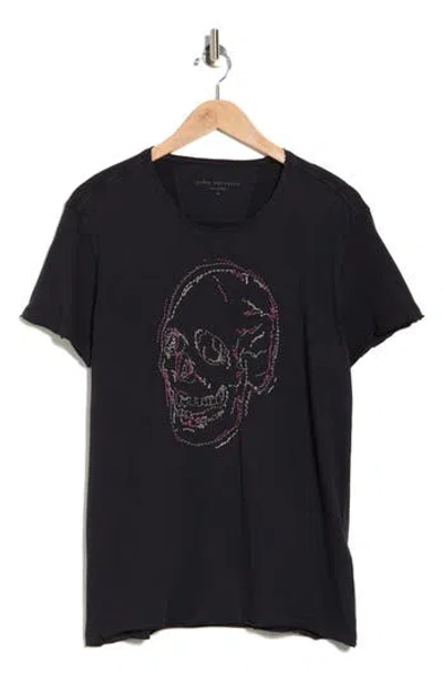 John Varvatos Embroidered Skull Organic Cotton T-shirt