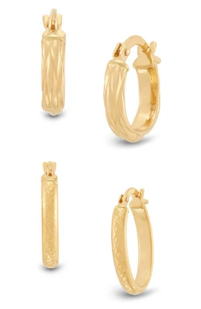 Frankie & Zoe Textured Hoop Earrings Set