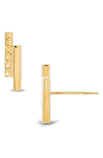 Frankie & Zoe Double Bar Stud Earrings