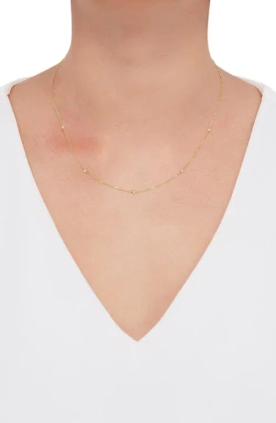 Frankie & Zoe 14k Yellow Gold Bezel Diamond Station Chain Necklace