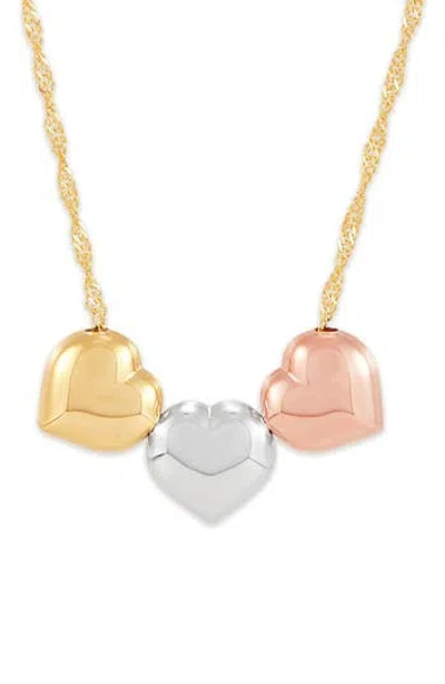 Frankie & Zoe Tri-tone Heart Necklace