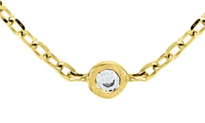 Frankie & Zoe 14k Yellow Gold Bezel Diamond Station Chain Necklace