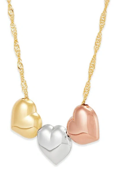 Frankie & Zoe Tri-tone Heart Necklace