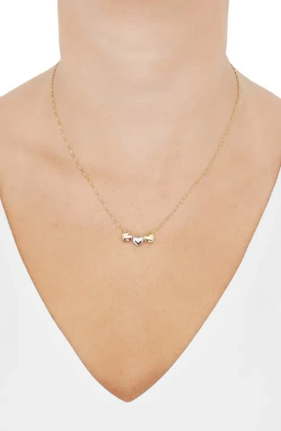 Frankie & Zoe Tri-tone Heart Necklace