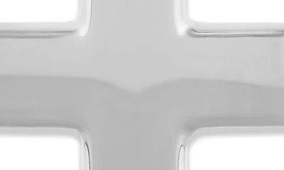 Frankie & Zoe 14k White Gold Puffed Cross Pendant Necklace