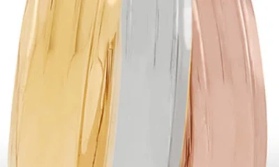 Frankie & Zoe Tri-tone Triple Row Hoop Earrings