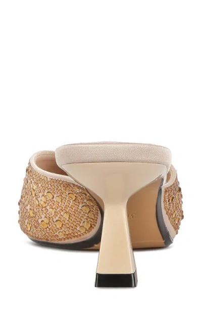 London Rag Aldora Rhinestone Kitten Heel Mule