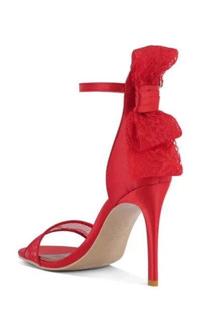London Rag Delancy Lace Bow Satin Stiletto Sandal