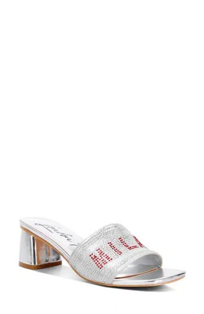 London Rag Punstar Rhinestone Embellished Slide Sandal