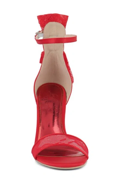 London Rag Delancy Lace Bow Satin Stiletto Sandal