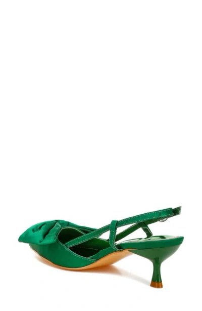 London Rag Okshak Bow Pointed Toe Slingback Satin Pump
